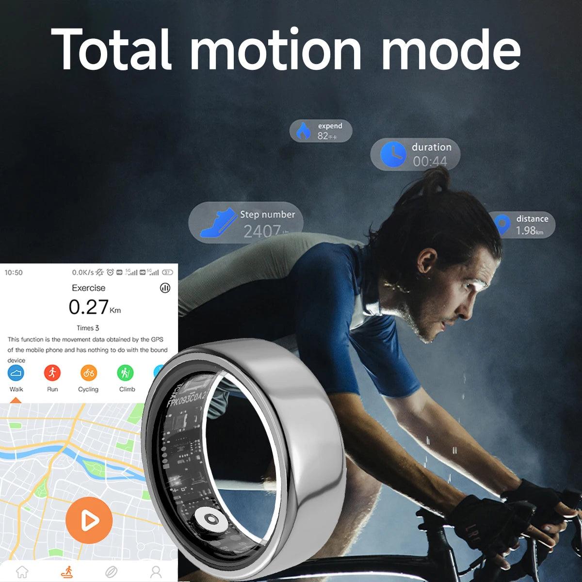 Smart Health Ring - Blood Pressure  Sleep Monitor IP68 Waterproof Remote Exercise Care