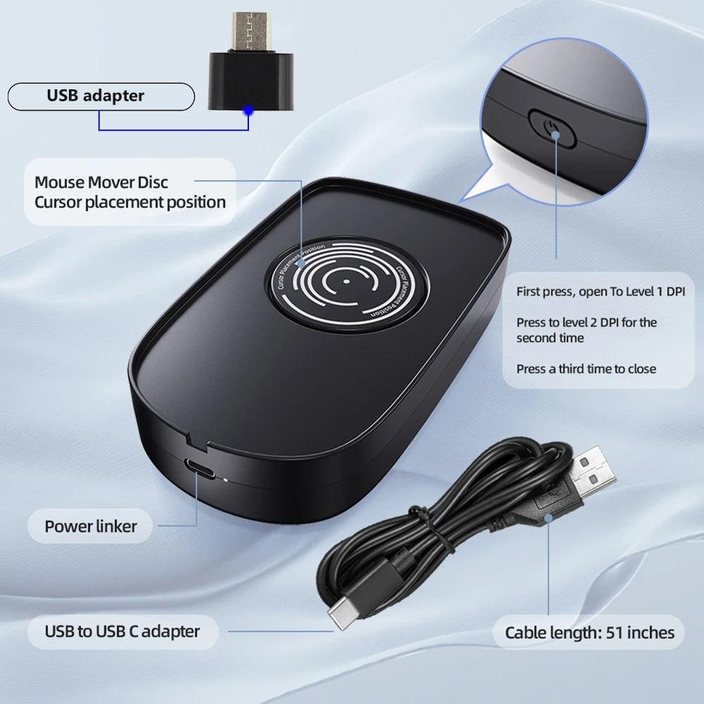 Undetectable Mouse Jiggler - Wired Wireless Mouse Mover for PC Activity