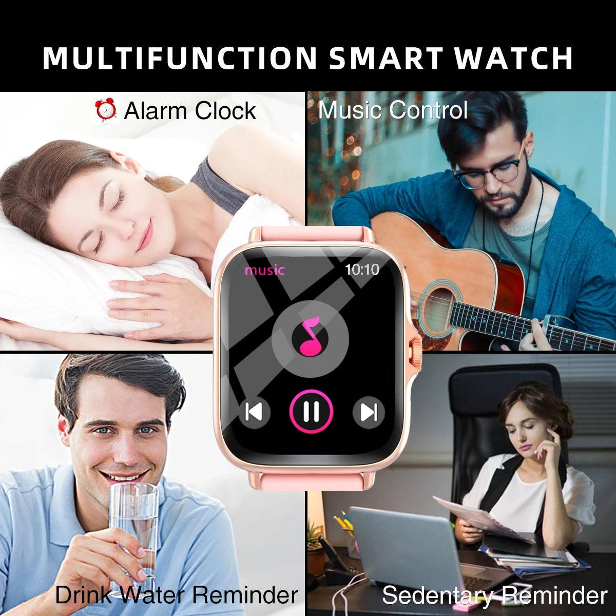 Smart Watch - Full Touch Screen with Call Message Sleep Monitor and Pedometer Features