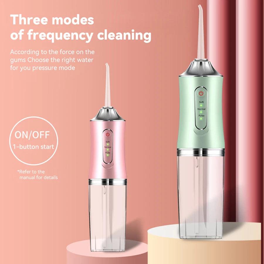 Portable Electric Water Flosser - USB Rechargeable Oral Irrigator with 3 Modes