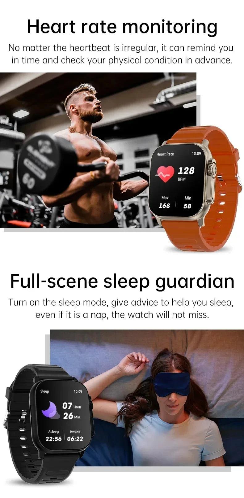 T10 U2 Smart Watch - 49mm NFC GPS Bluetooth Smartwatch for Men  Women