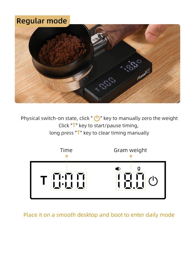 Digital Coffee Scale with Timer - High Precision Espresso Scale Rechargeable Barista Gift