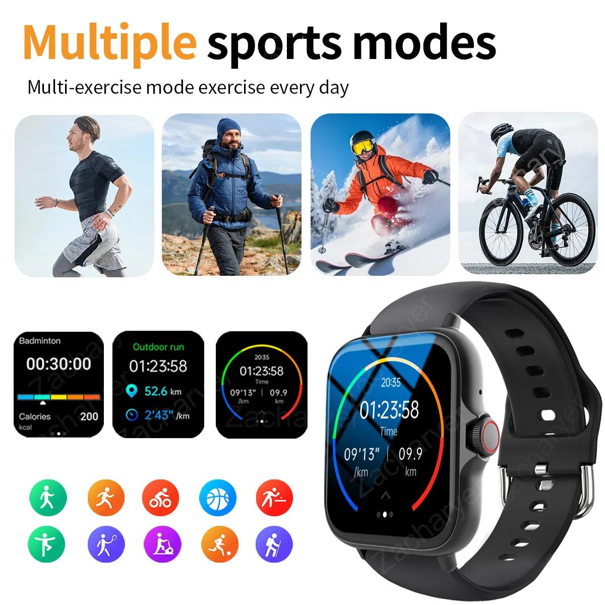 Multifunctional Outdoor Sports Smartwatch - Wireless Calling  Info Reminder