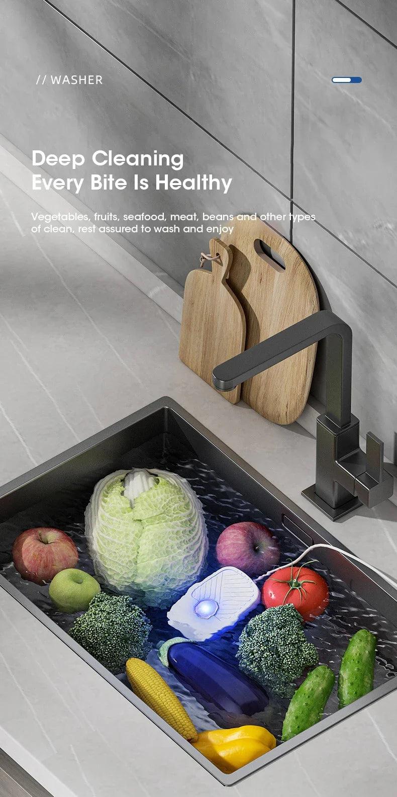 Ultrasonic Vegetable Washing Machine - Electric Fruit  Vegetable Cleaner for Home Use