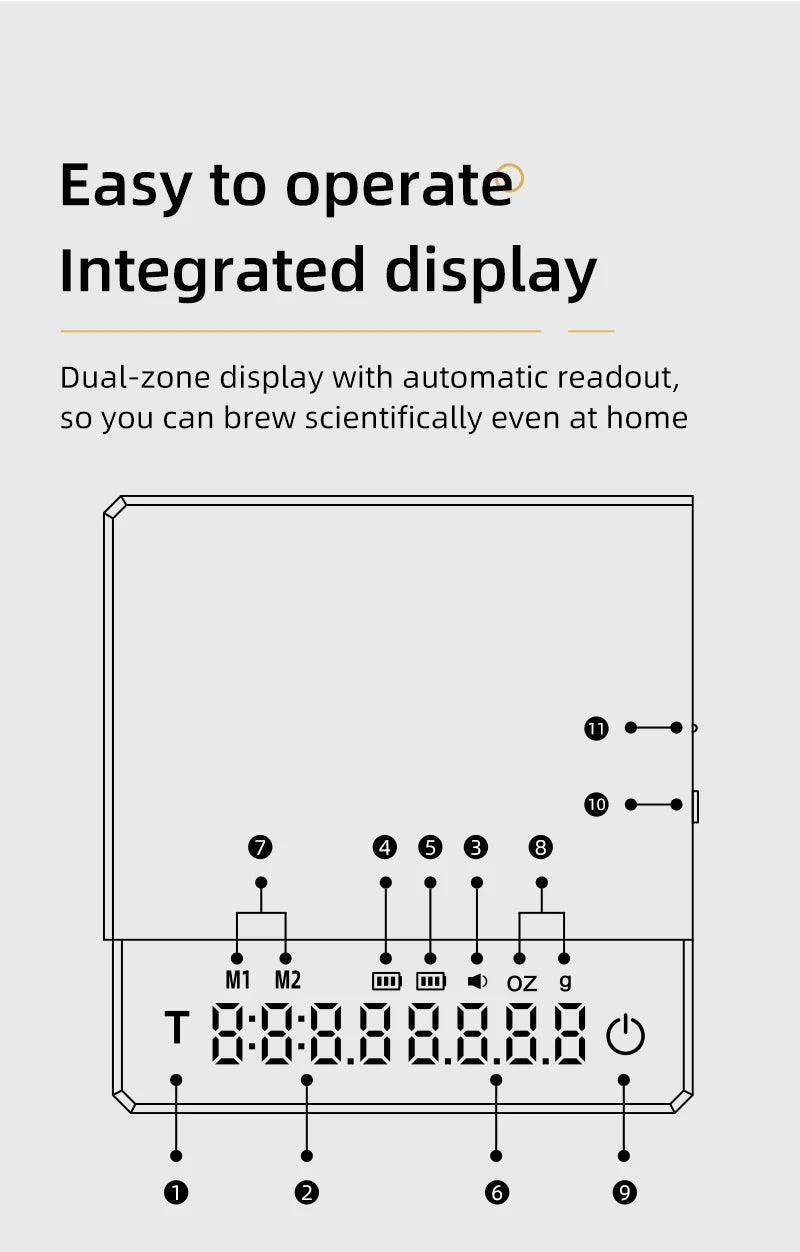 Digital Coffee Scale with Timer - High Precision Espresso Scale Rechargeable Barista Gift