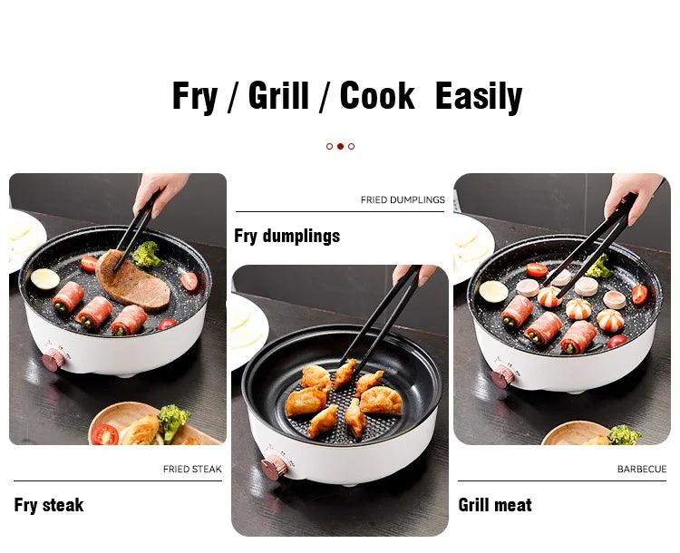 Electric MultiCooker - Non-Stick Frying Pan for Steak Fish  Omelettes