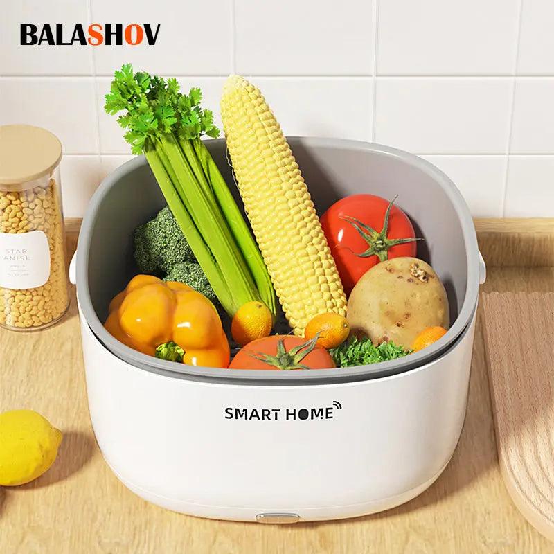 Ultrasonic Fruit and Vegetable Washing Machine - Large Capacity Food Purifier