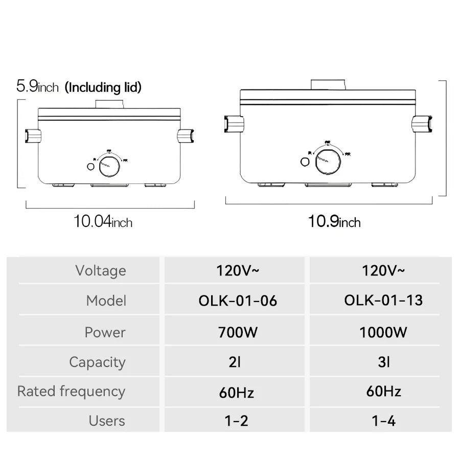 3L Electric Hotpot Cooker - Multi-functional Steaming  Cooking Appliance