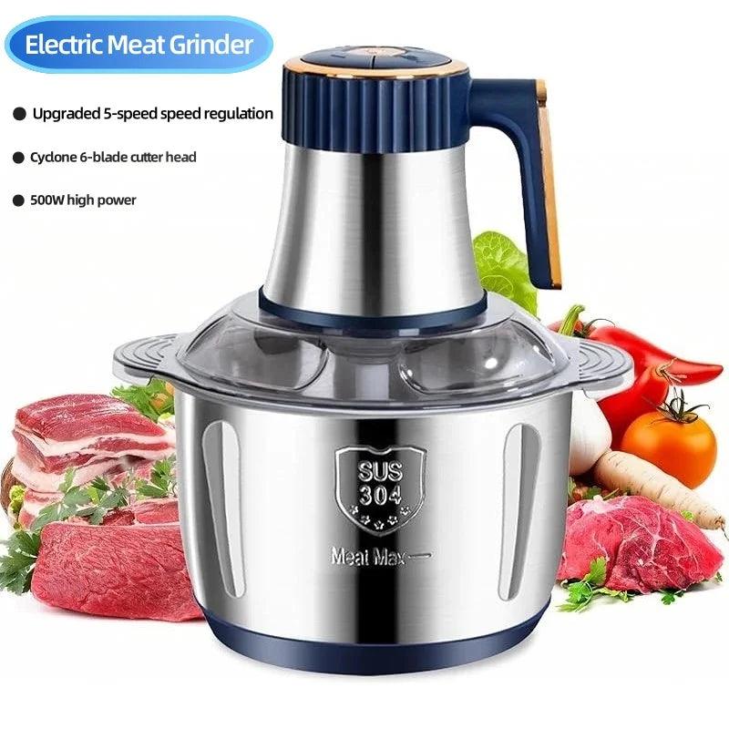 Electric Meat Grinder - 304 Stainless Steel Multi-Function Food Chopper  Blender