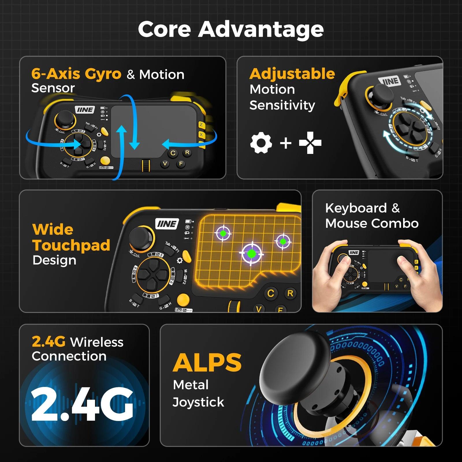 Wireless Touchpad Mouse and Keyboard Combo - Ergonomic Controller Set