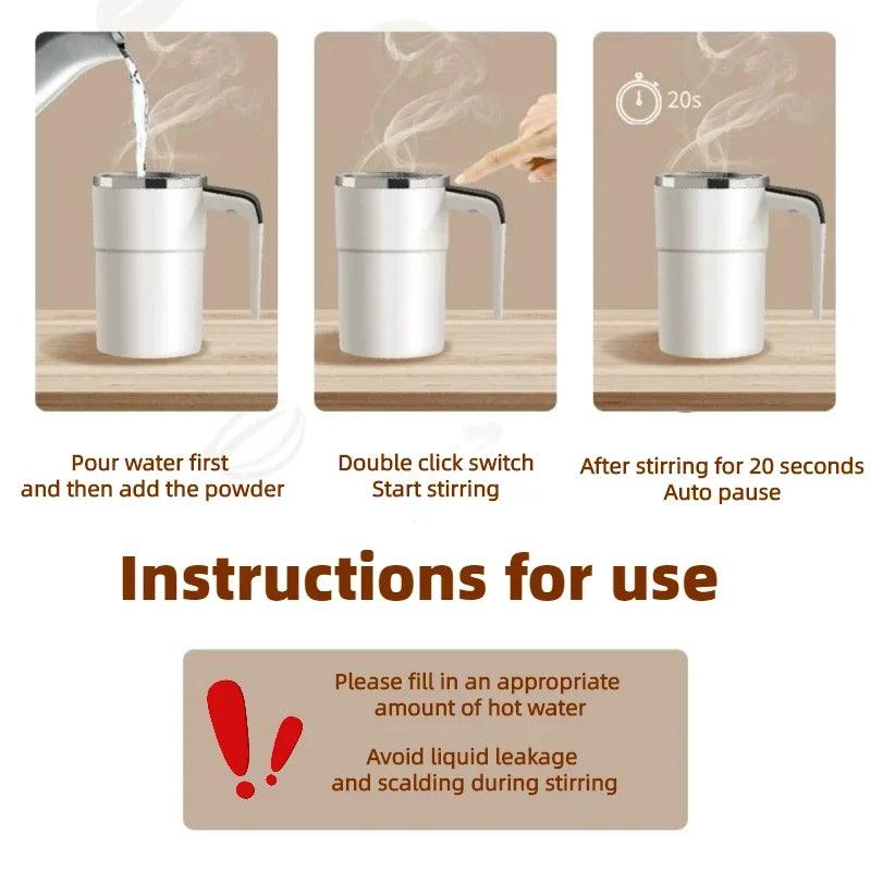 Rechargeable Self-Mixing Mug - Waterproof Electric Coffee Cup 380ML