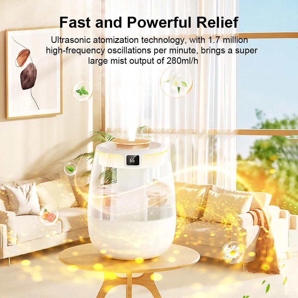 Large Capacity Dual Spray Humidifier - USB Desktop Mist Maker for Home  Office