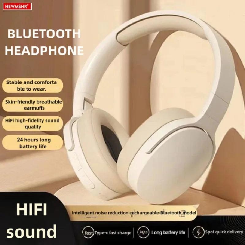 Wireless Bluetooth Over-Ear Headphones - HiFi Stereo Sports Headset with HD Mic