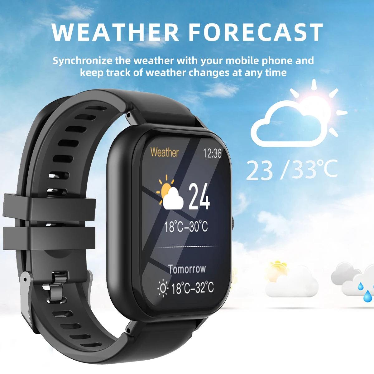 Bluetooth Smartwatch - Full Touch Sports Fitness Tracker for Men and Women