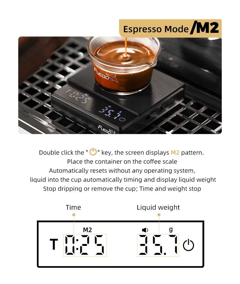 Digital Coffee Scale with Timer - High Precision Espresso Scale Rechargeable Barista Gift