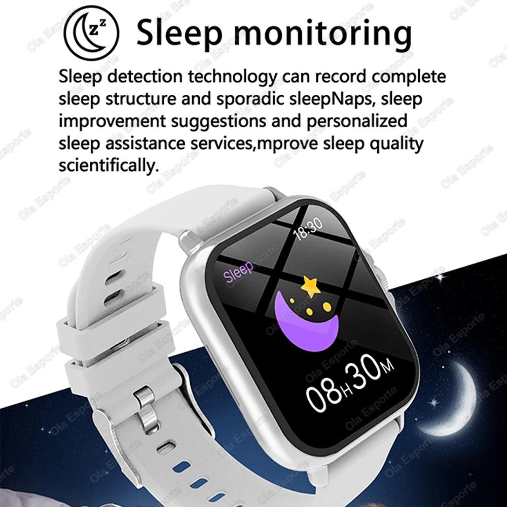 Waterproof Fitness Smart Watch with Call Message and Sleep Tracking for iPhone and Android