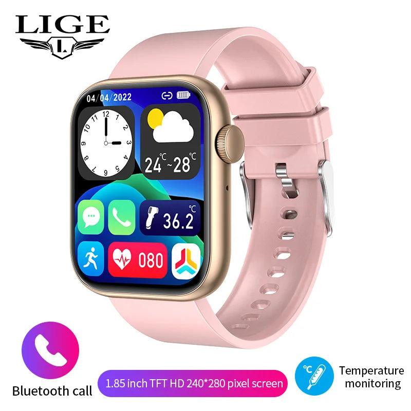 LIGE 2024 Smart Watch - Bluetooth Fitness Tracker with Wireless Charging