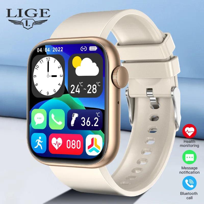 LIGE 2024 Smart Watch - Bluetooth Fitness Tracker with Wireless Charging