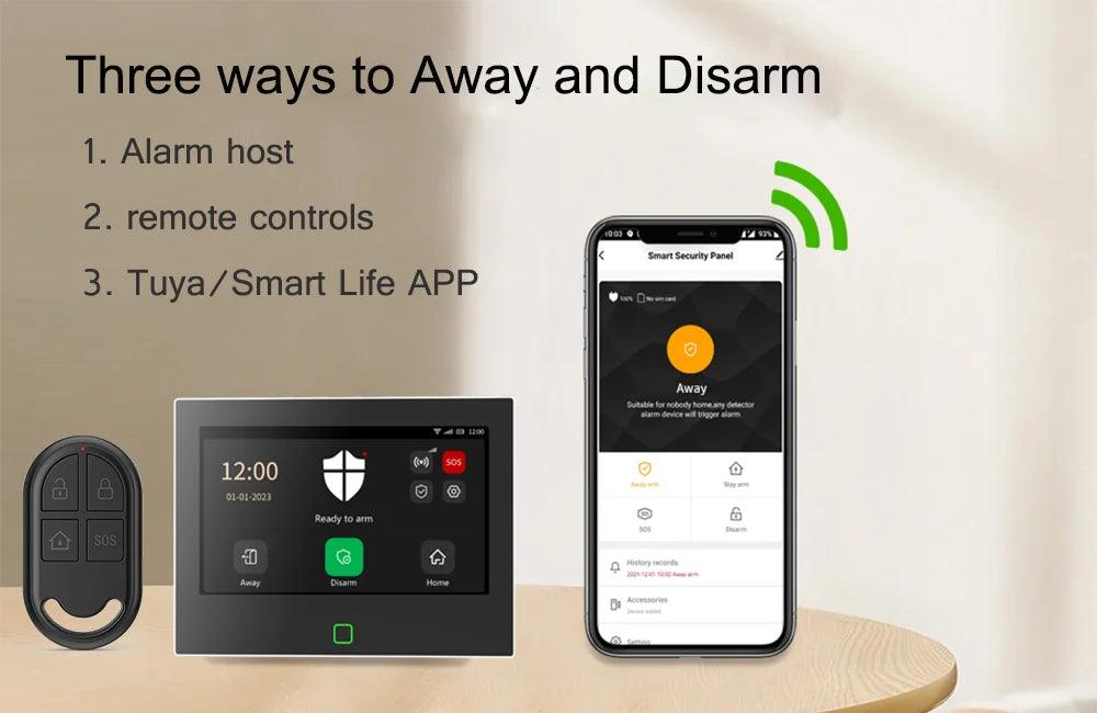 Wireless WiFi 4G Home Alarm System - CPVAN LoRo Security Kit with 7 Display  5000mAh Battery