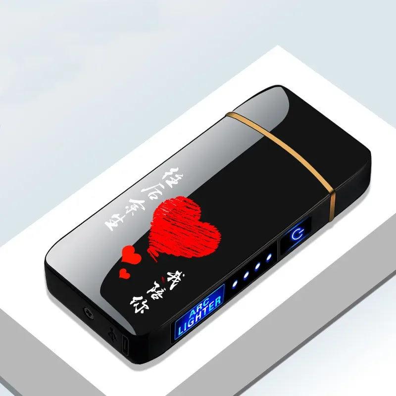 Flameless USB Plasma Lighter - Rechargeable Windproof Double Arc with LED Display