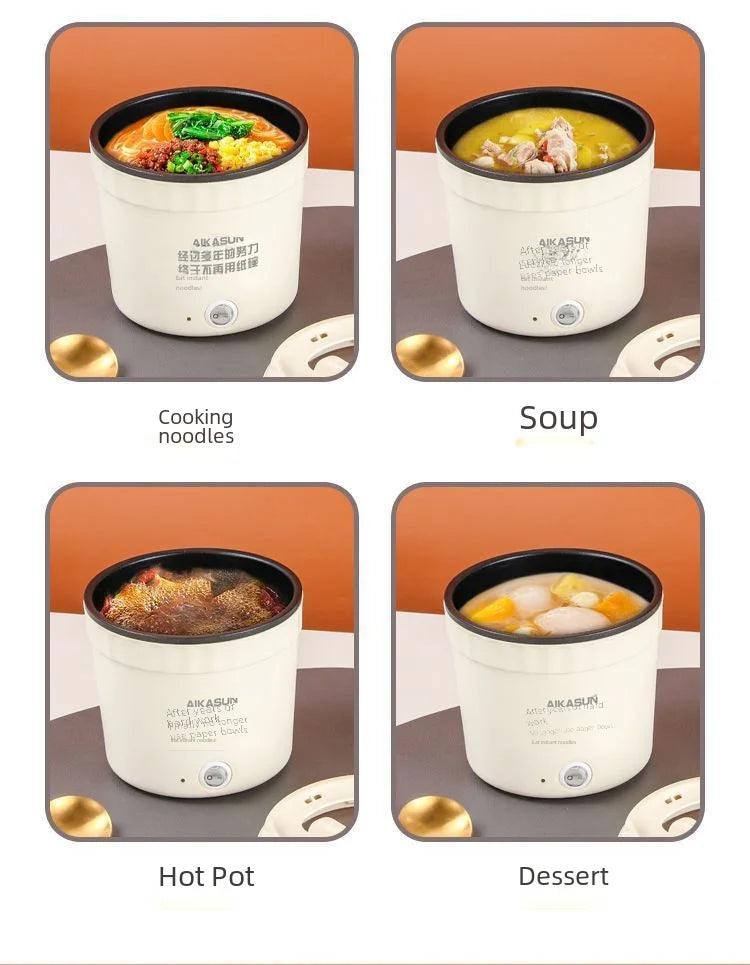 Multifunctional Mini Electric Cooker - Non-Stick Hot Pot Rice Cooker  Frying Pan