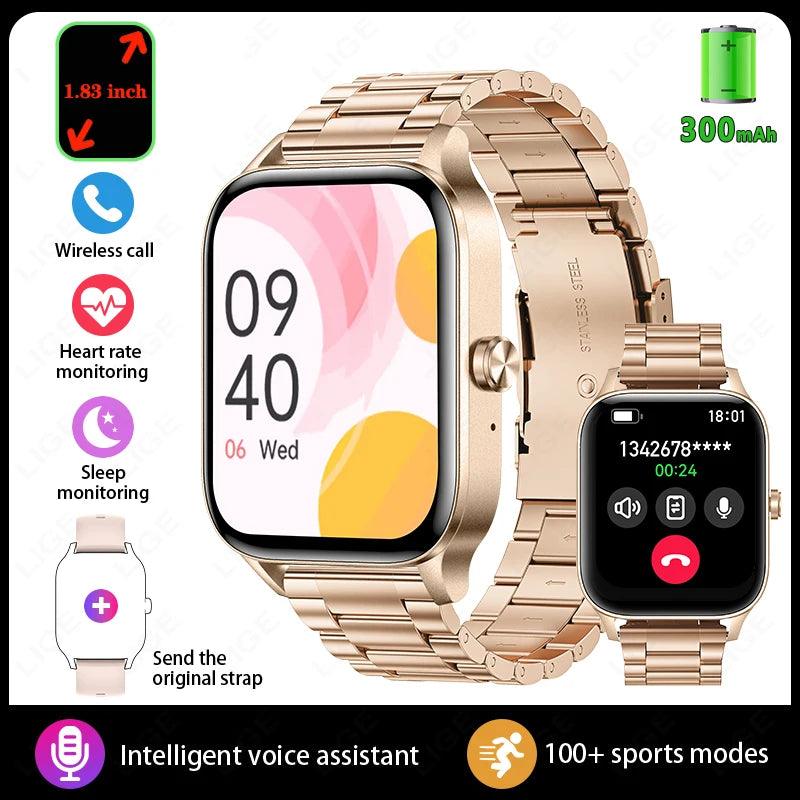 Smartwatch for Men and Women - 185 HD Display Health Monitor Bluetooth Call