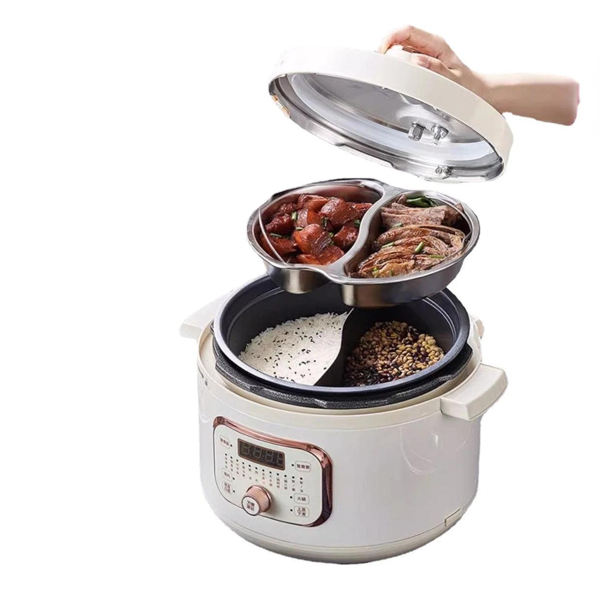 220V Electric Pressure Cooker - 2-in-1 Multifunctional Non-Stick Rice Cooker with Steamer