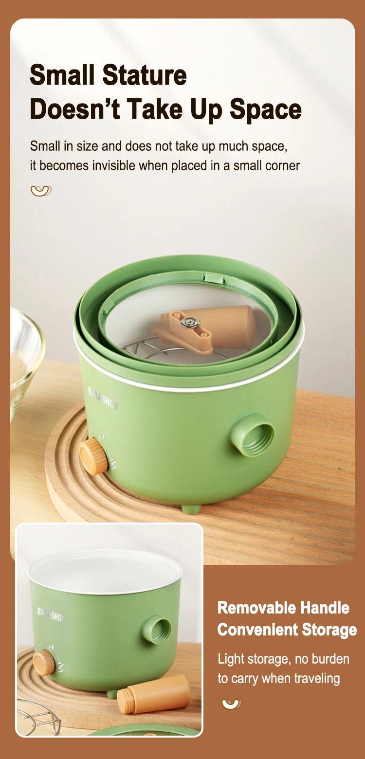 Mini Electric Rice Cooker - Portable Non-Stick Multifunction Cooking Pot for 1-2 People