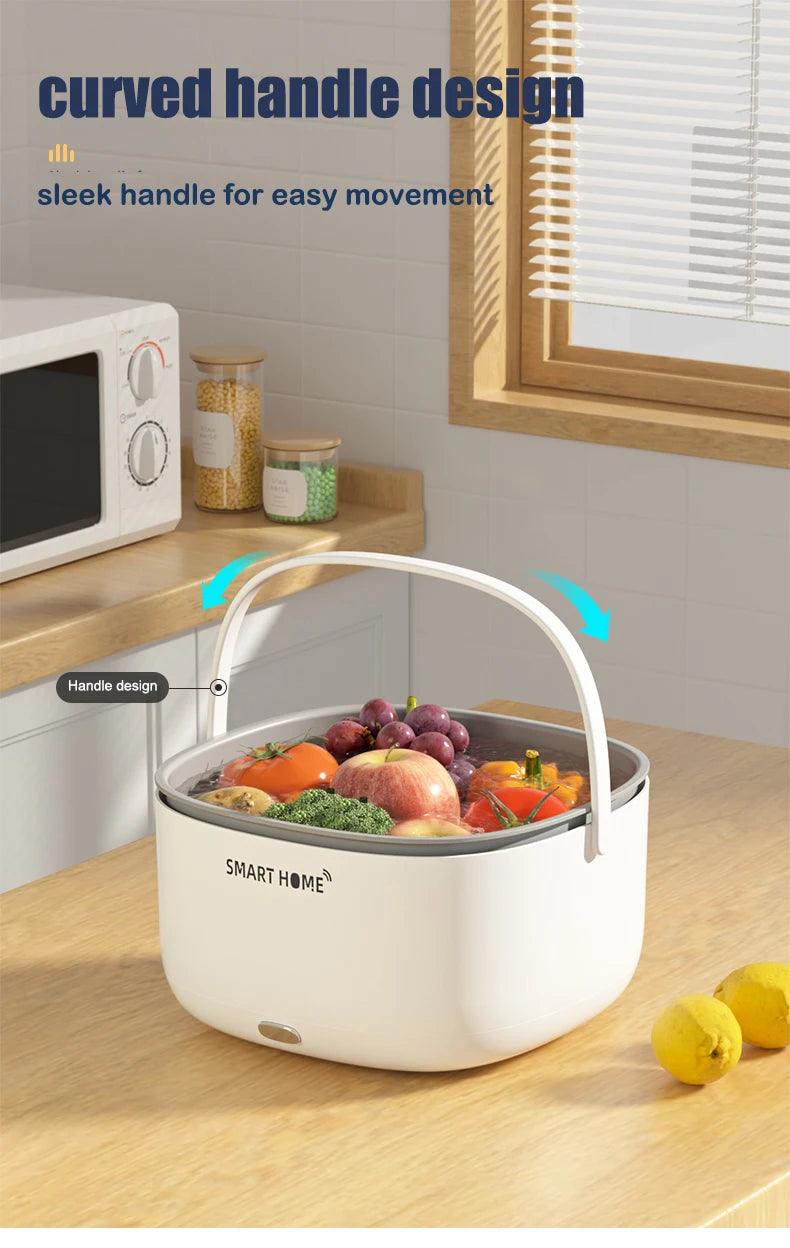 Ultrasonic Fruit and Vegetable Washing Machine - Large Capacity Food Purifier