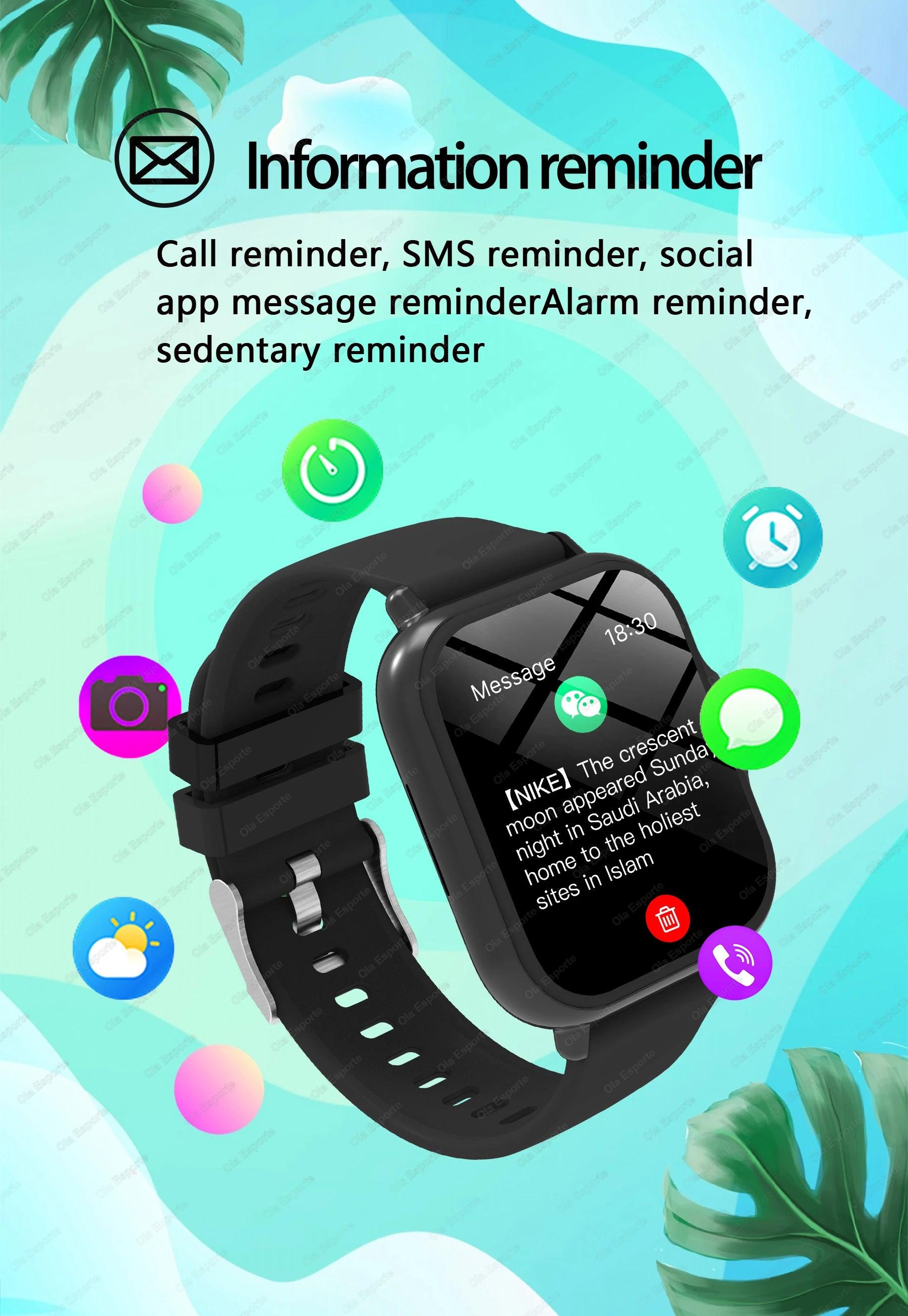 Waterproof Fitness Smart Watch with Call Message and Sleep Tracking for iPhone and Android