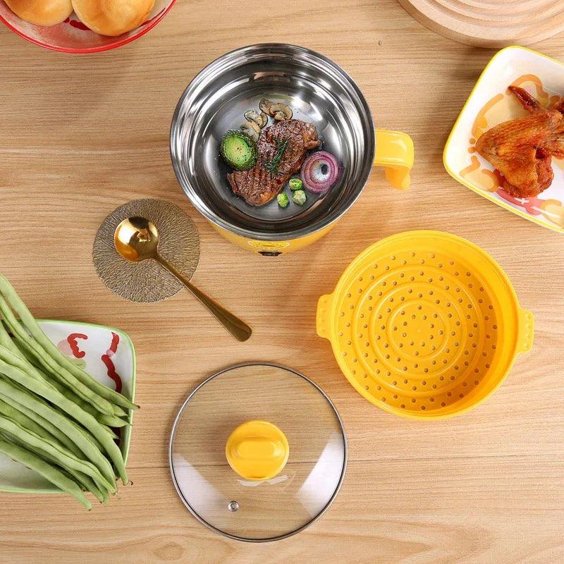 Mini Electric Hot Pot - 18L Multifunctional Stainless Steel Cooker for Noodles and Dorm Use