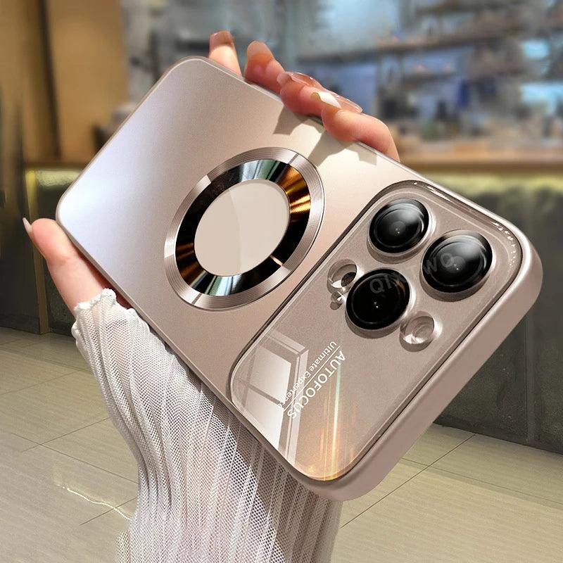 Magnetic Wireless Charging Case for iPhone 11-16 Pro Max - Shockproof with Glass Camera Lens