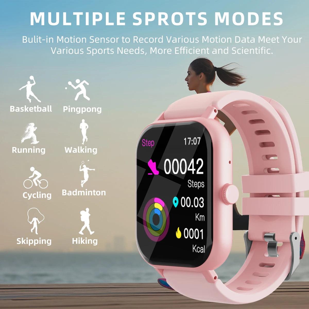 Bluetooth Smartwatch - Full Touch Sports Fitness Tracker for Men and Women