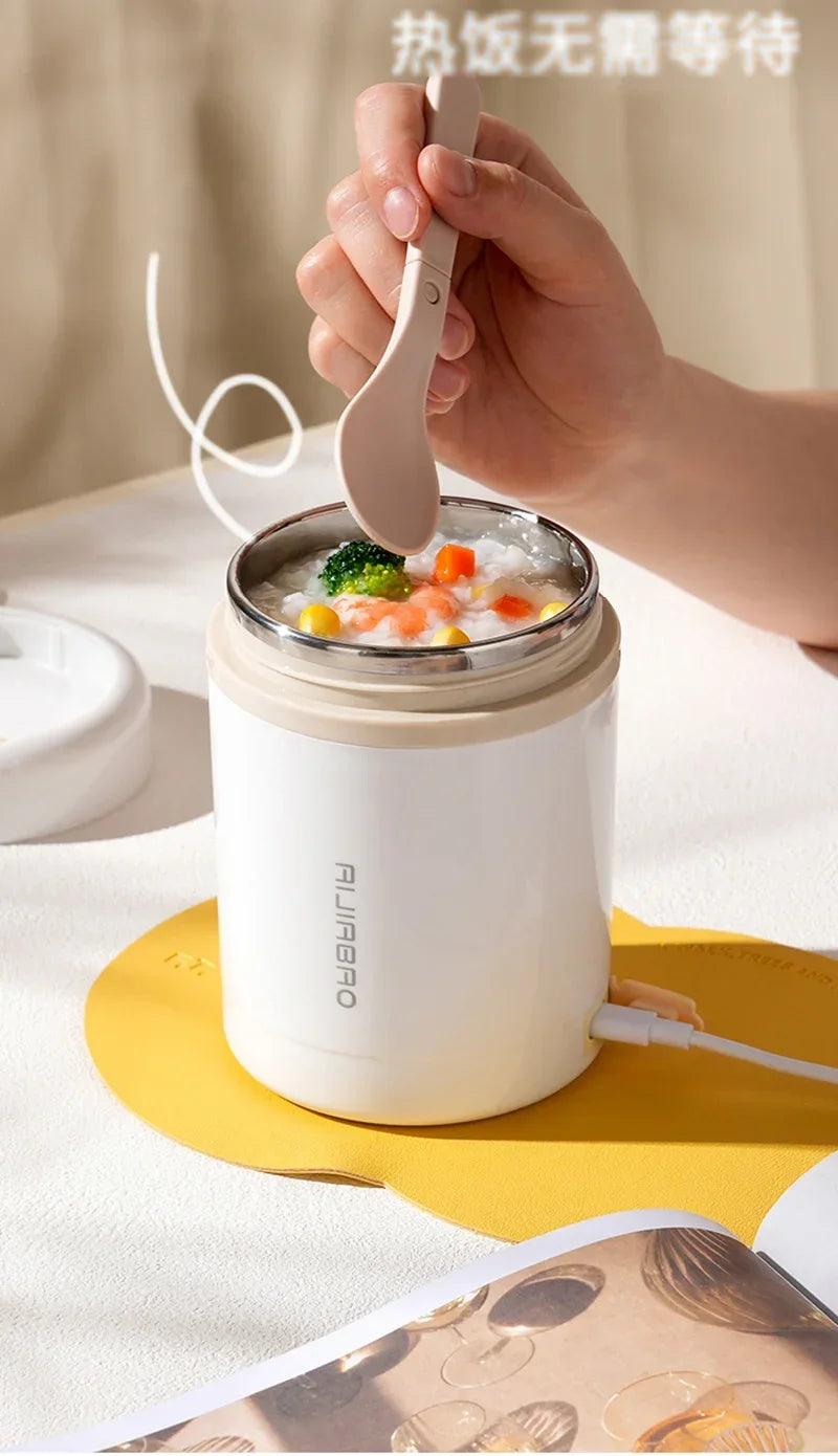 Portable Electric Food Heater - 600ML USB Stainless Steel Lunch Box Warmer 5V 12V 24V