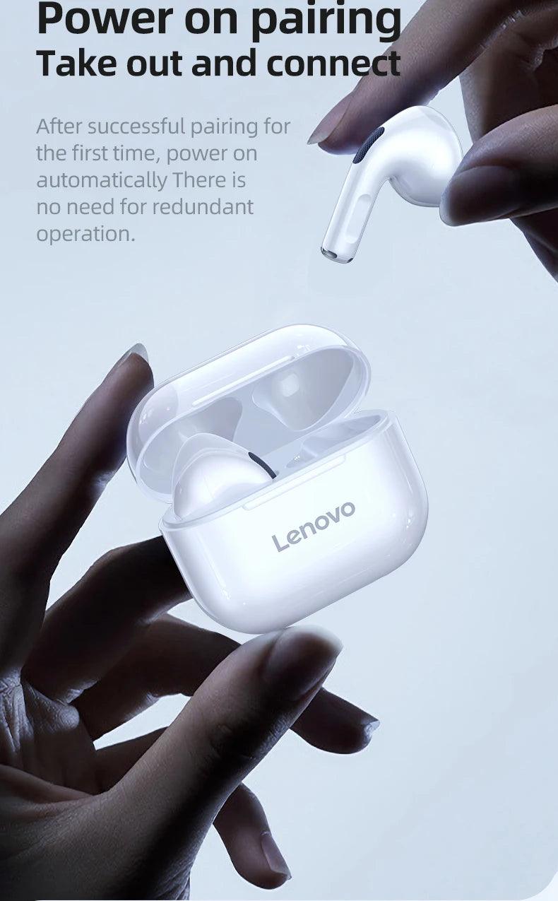 Lenovo LP40 Wireless Bluetooth Earbuds - Touch Control Gaming Headphones with HD Mic