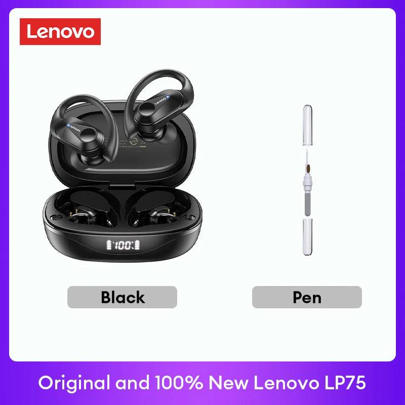 Lenovo LP75 TWS Bluetooth 53 Headphones - Wireless LED Display Noise Reduction Waterproof