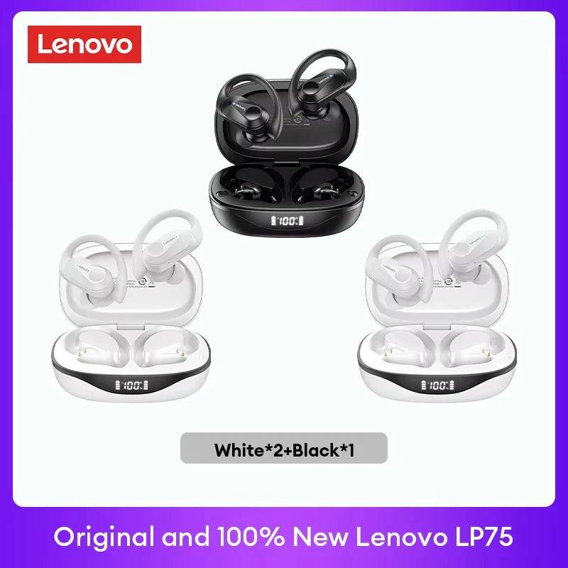 Lenovo LP75 TWS Bluetooth 53 Headphones - Wireless LED Display Noise Reduction Waterproof