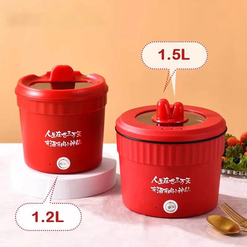 Multifunctional Mini Electric Cooker - Non-Stick Hot Pot Rice Cooker  Frying Pan