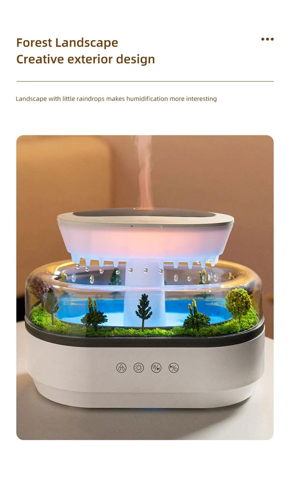 Aromatherapy Humidifier - Landscape Raindrop Diffuser for Families