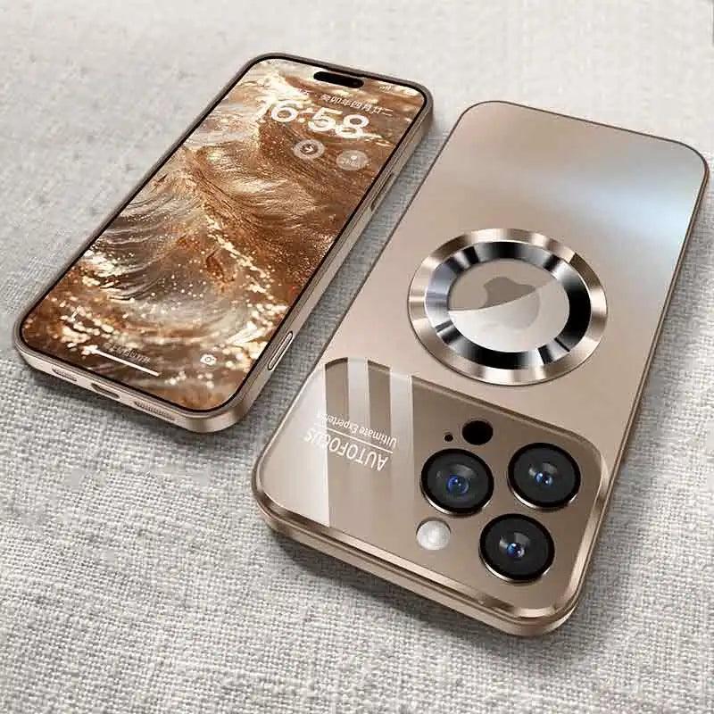 Magnetic Wireless Charging Case for iPhone 11-16 Pro Max - Shockproof with Glass Camera Lens