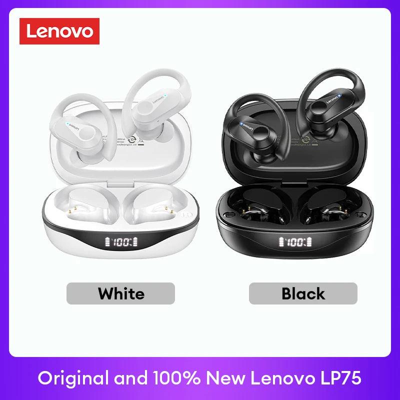 Lenovo LP75 TWS Bluetooth 53 Headphones - Wireless LED Display Noise Reduction Waterproof