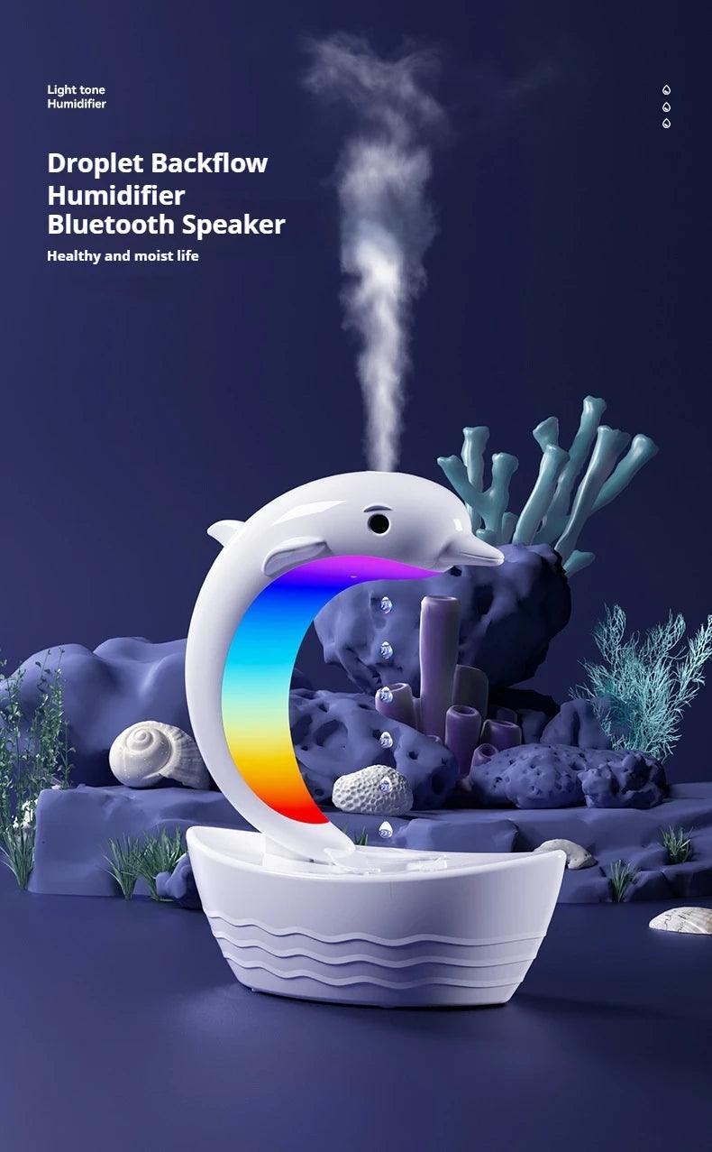 Dolphin Bluetooth Speaker Humidifier - Colorful Anti-Gravity Water Light Decor