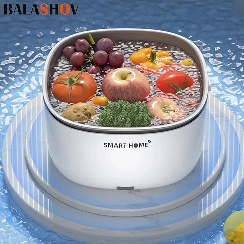 Ultrasonic Fruit and Vegetable Washing Machine - Large Capacity Food Purifier