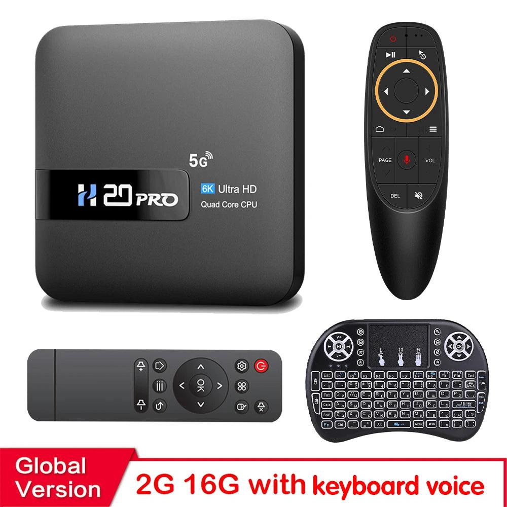 H20PRO Android TV Box - 4K Media Player Android 100 16GB Dual Band WiFi