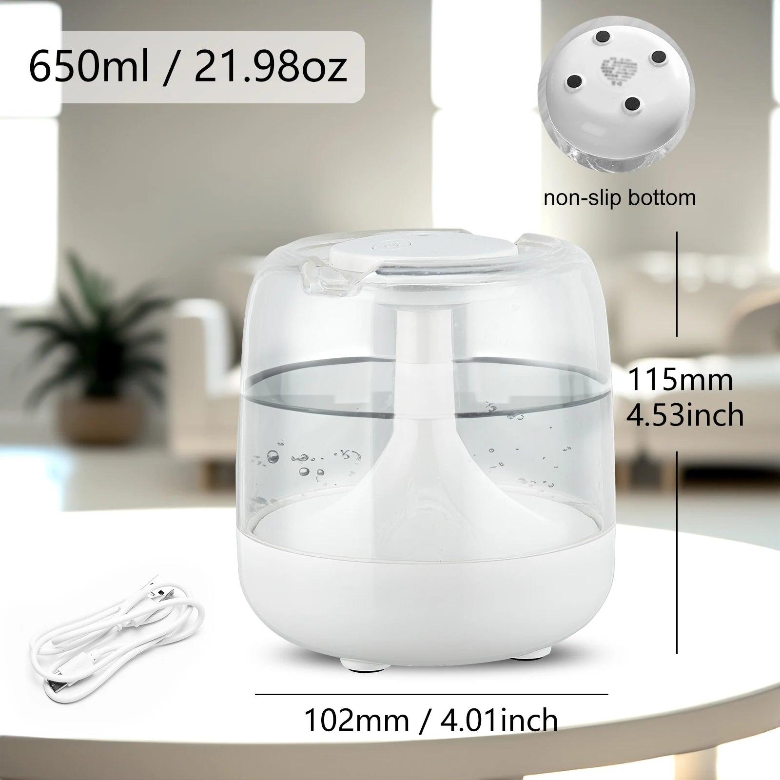 650ML Portable USB Humidifier  Aroma Diffuser with Colorful Night Lights