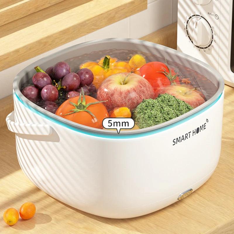 Ultrasonic Fruit and Vegetable Washing Machine - Large Capacity Food Purifier