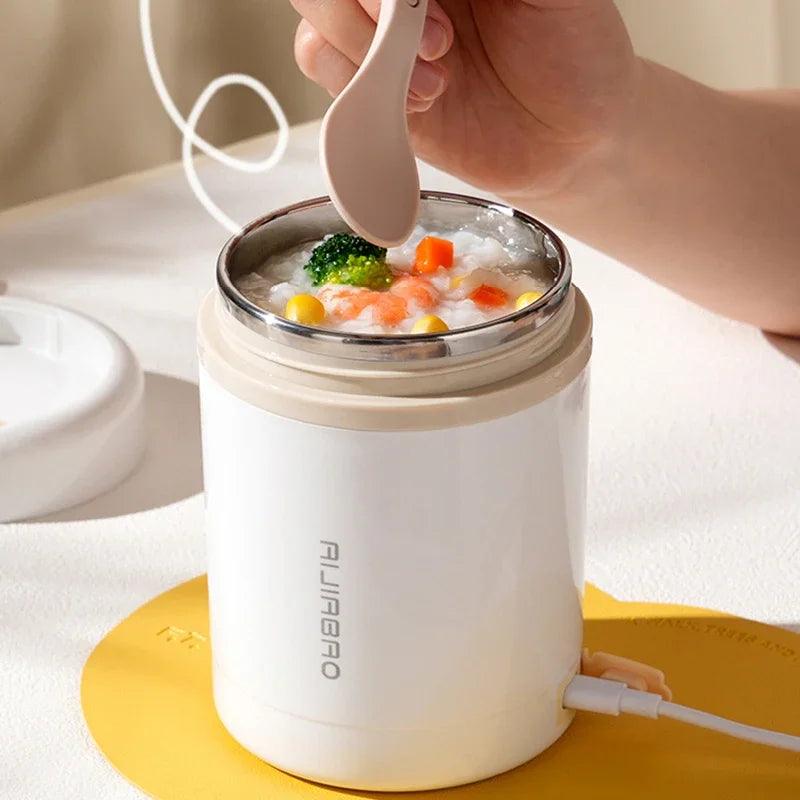 Portable Electric Food Heater - 600ML USB Stainless Steel Lunch Box Warmer 5V 12V 24V