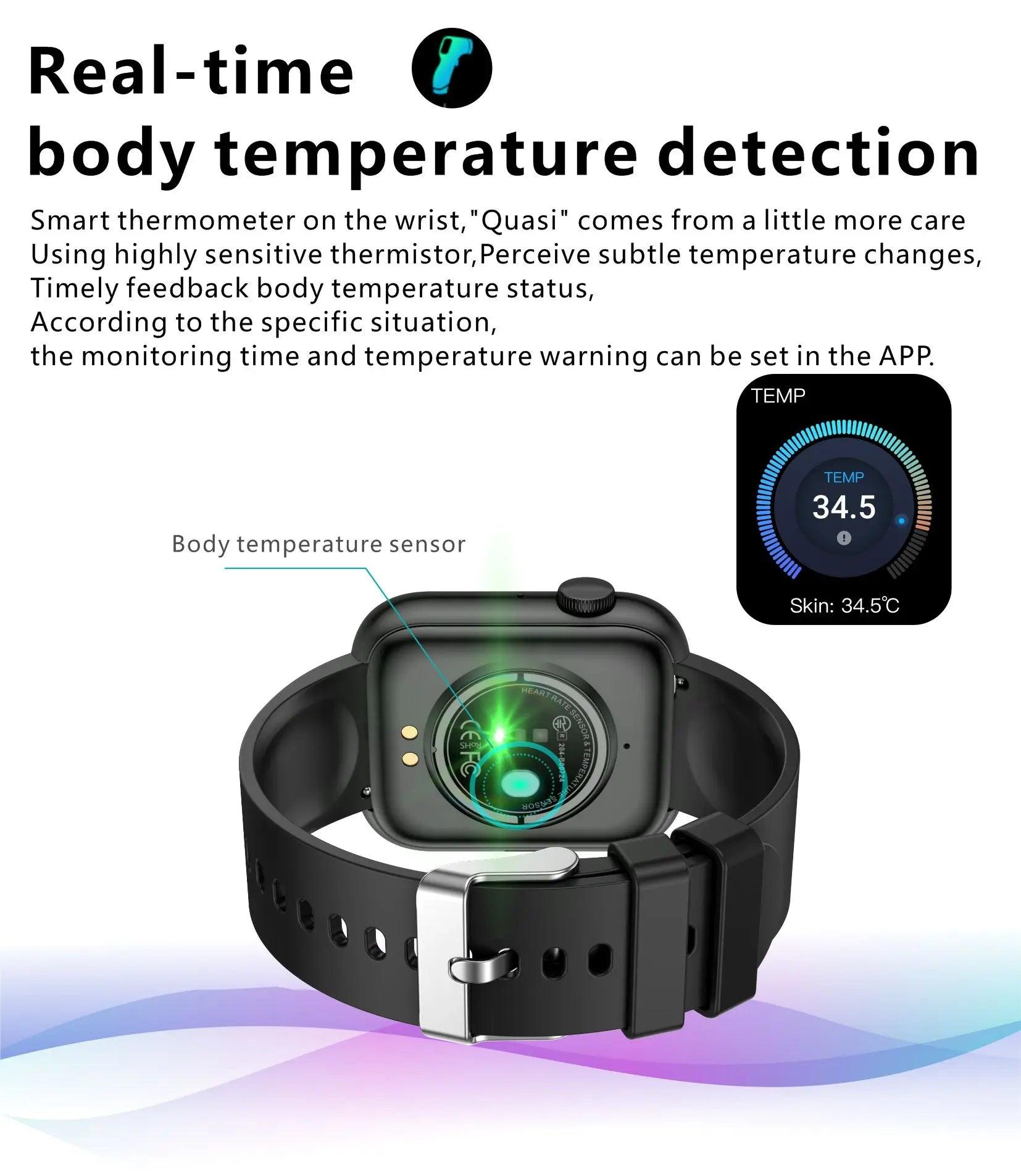 LIGE Women Smart Watch - Bluetooth Call Fitness Tracker with Body Temperature Monitor