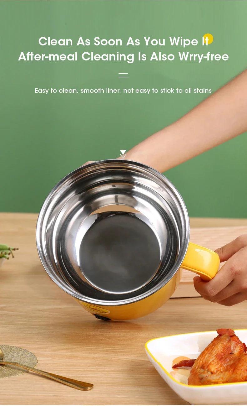 Mini Electric Hot Pot - 18L Multifunctional Stainless Steel Cooker for Noodles and Dorm Use