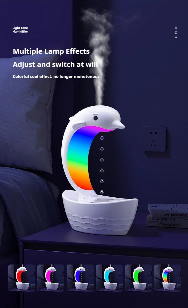 Dolphin Bluetooth Speaker Humidifier - Colorful Anti-Gravity Water Light Decor